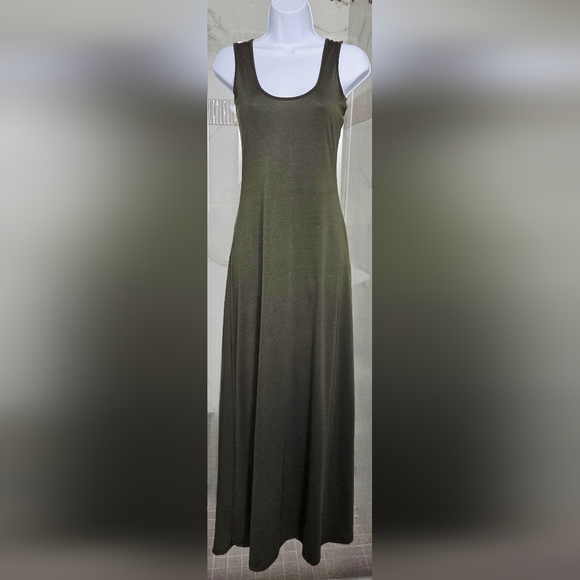 Dots Olive Maxi Dress- Size S - Picture 1 of 3